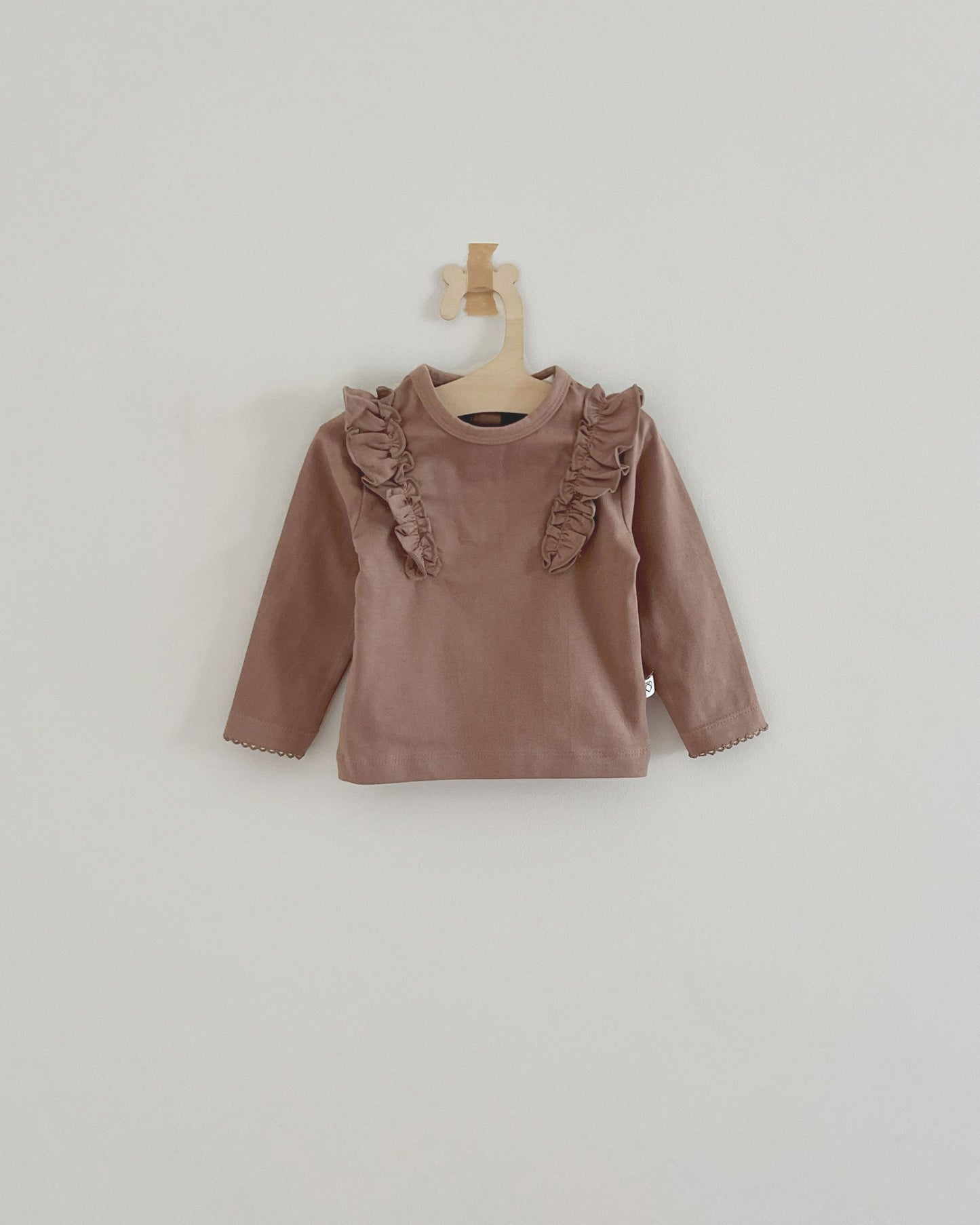 T-shirt jersey ruffle brown